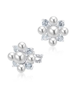 Gorgeous Pearl Bouquet with CZ Stud Earring STS-3241